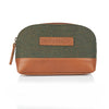 Green Tweed and Leather Washbag - London Brogues