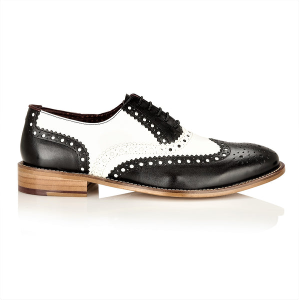 Gatsby Leather Brogue Black/White, Shoes, London Brogues  - London Brogues