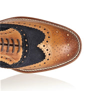 Gatsby Junior Brogues Tan/Navy, Shoes, London Brogues  - London Brogues
