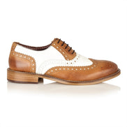 Gatsby Junior Brogues Tan/White, Shoes, London Brogues  - London Brogues