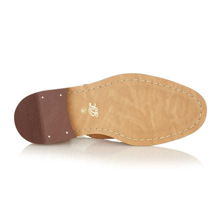 Gatsby Junior Brogues Tan/White, Shoes, London Brogues  - London Brogues