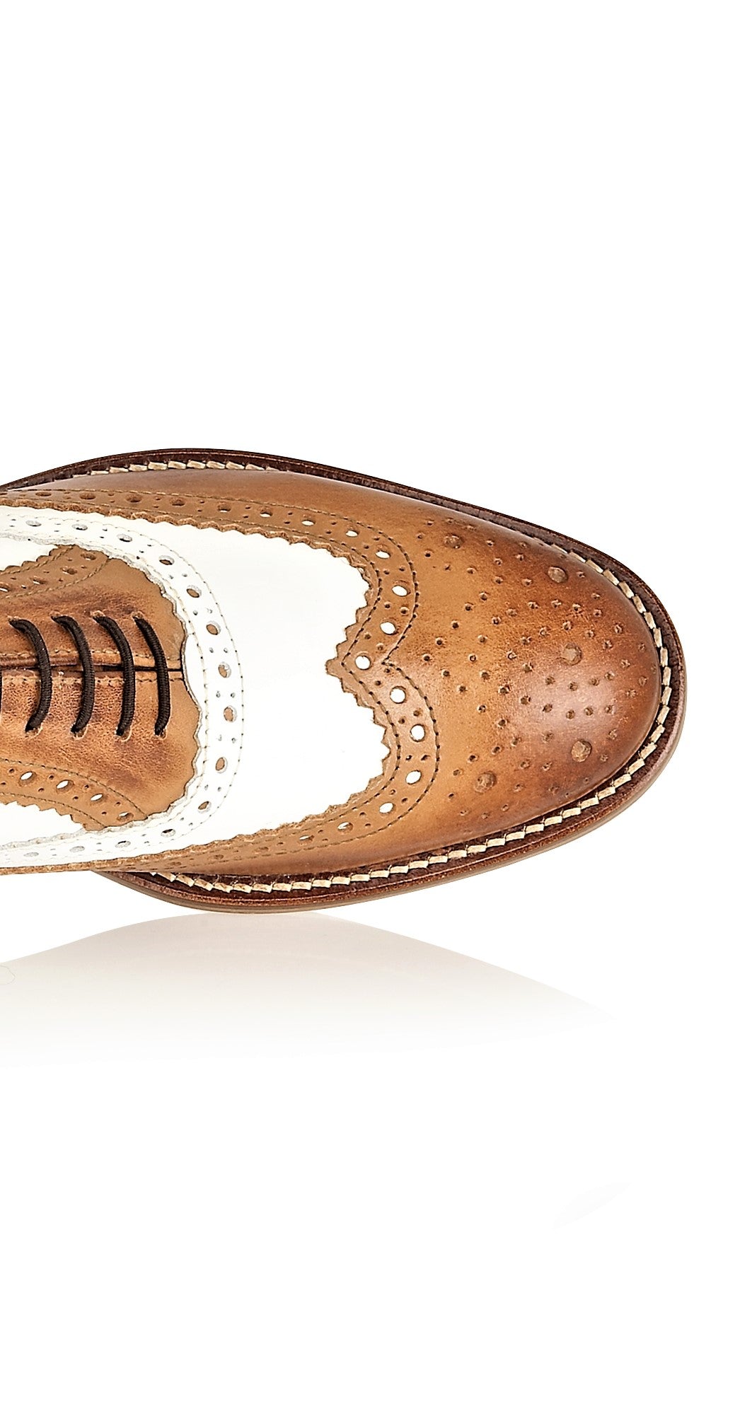Gatsby Junior Brogues Tan/White, Shoes, London Brogues  - London Brogues