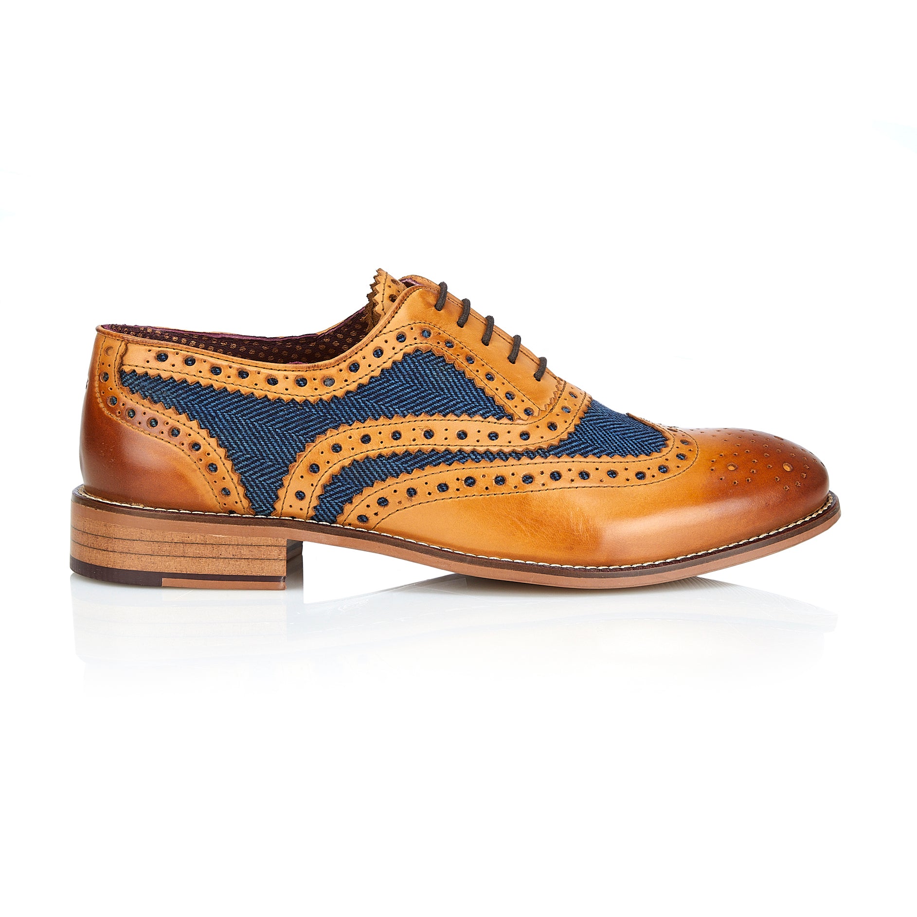 Gatsby Tan / Blue Tweed - London Brogues