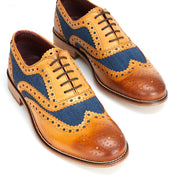 Gatsby Tan / Blue Tweed - London Brogues
