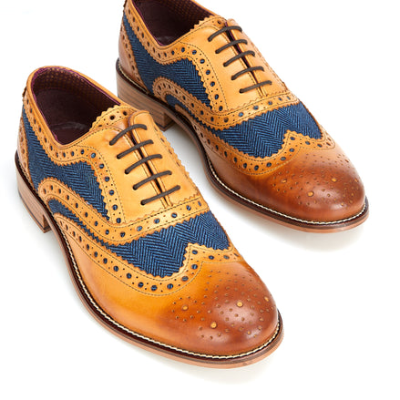 Gatsby Tan / Blue Tweed - London Brogues