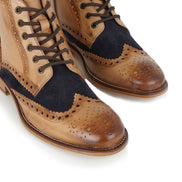 Gatsby Boot Tan / Navy - London Brogues