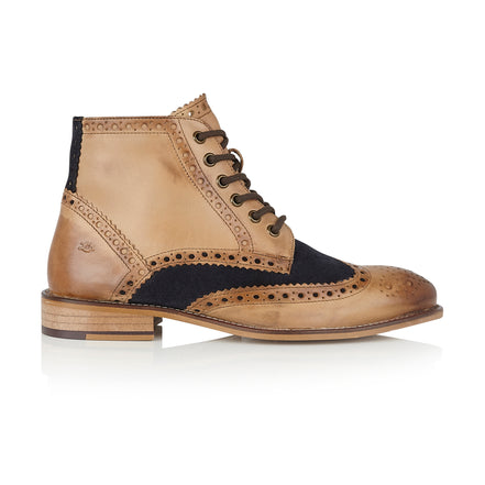 Gatsby Boot Tan / Navy - London Brogues