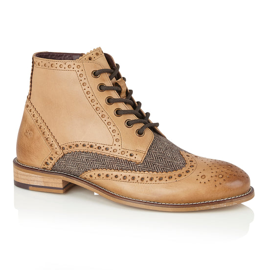 Gatsby Boot Tan / Tweed - London Brogues