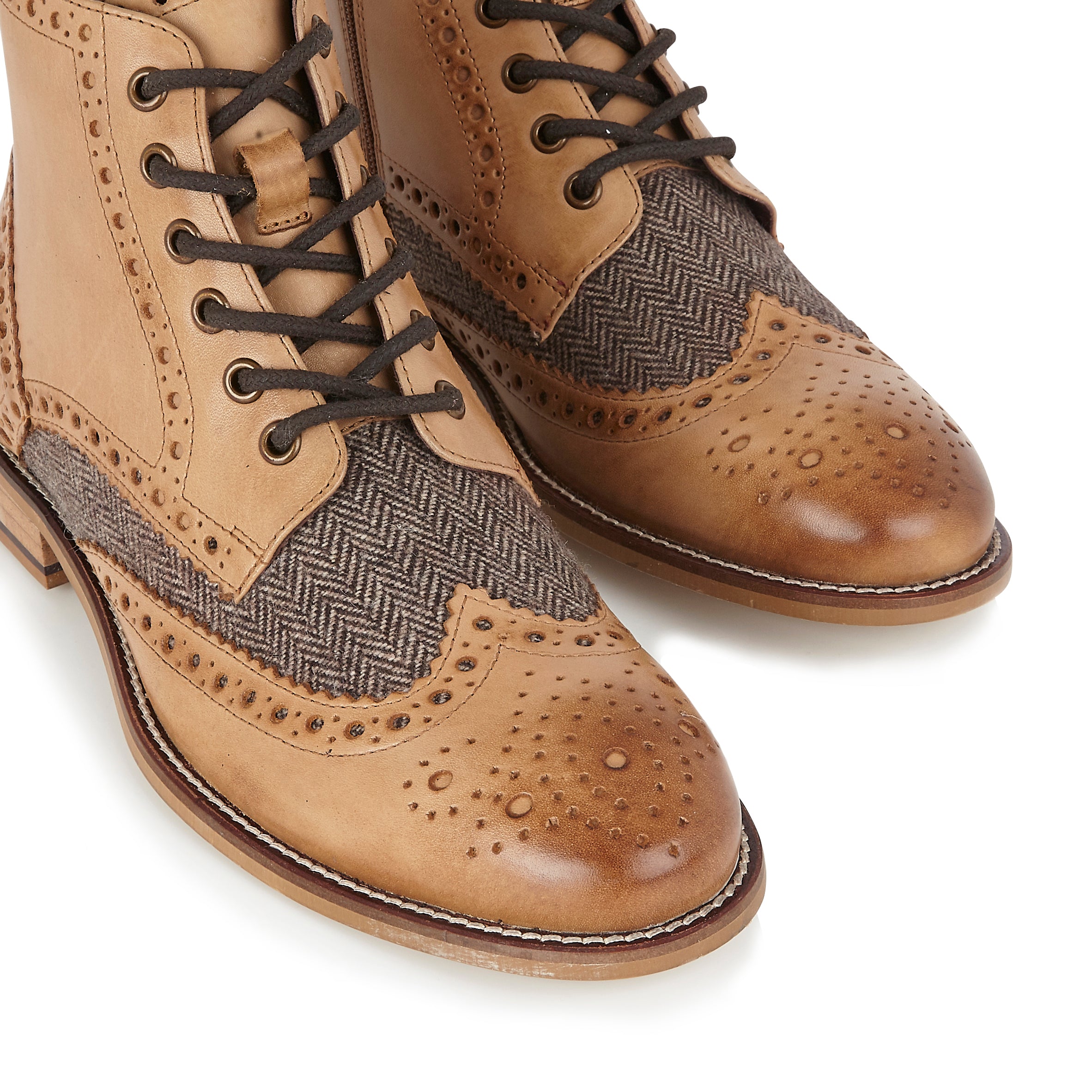Gatsby Boot Tan / Tweed - London Brogues