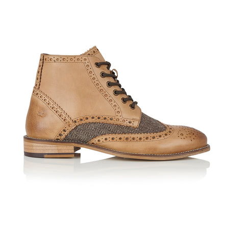 Gatsby Boot Tan / Tweed - London Brogues