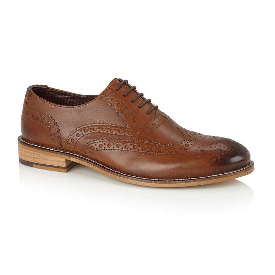 Gatsby chestnut leather brogue, front three-quarter view
