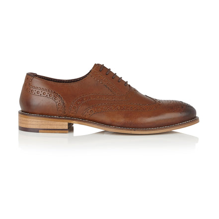 Gatsby Leather Brogue Chestnut - Widefit - London Brogues