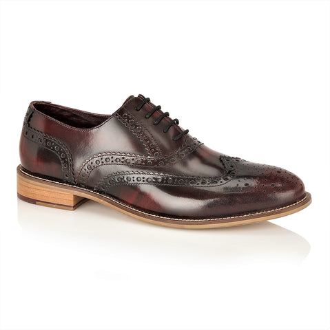 Gatsby Leather Brogue Bordo Polished, Shoes, London Brogues  - London Brogues