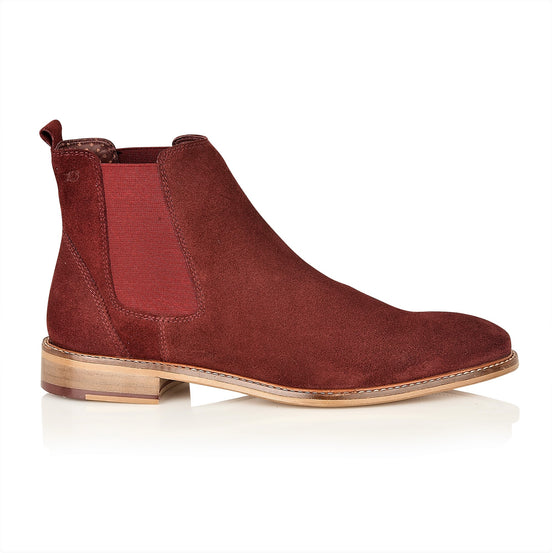 Hamilton bordo suede Chelsea boot, side profile