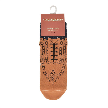 Brogue Socks Navy, Socks, London Brogues  - London Brogues