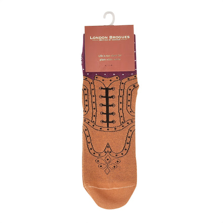 Brogue Socks Purple, Socks, London Brogues  - London Brogues