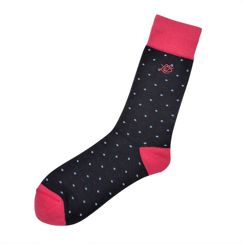 Spot Socks Navy, Socks, London Brogues  - London Brogues