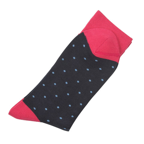 Spot Socks Navy, Socks, London Brogues  - London Brogues