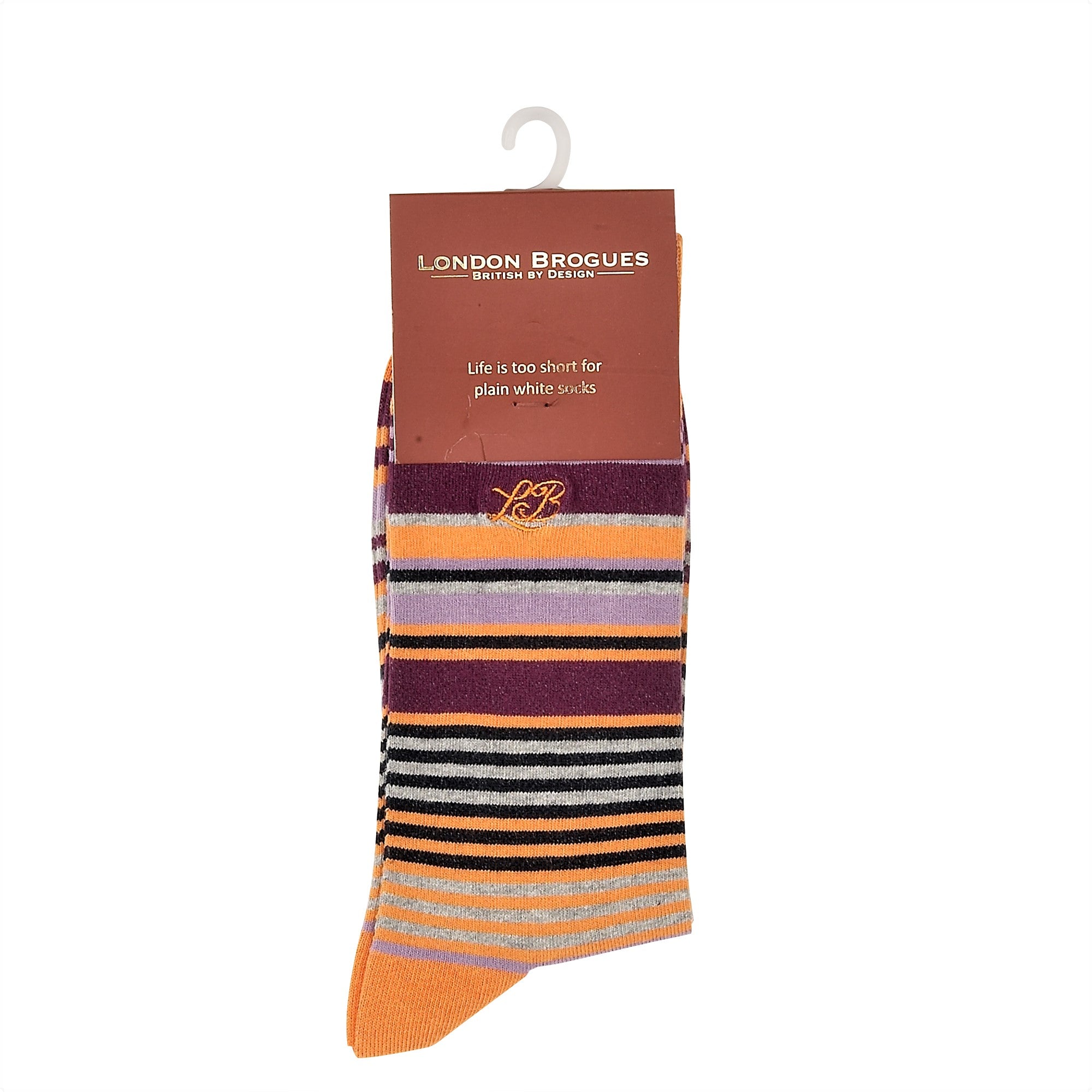 Stripe Socks Orange, Socks, London Brogues  - London Brogues