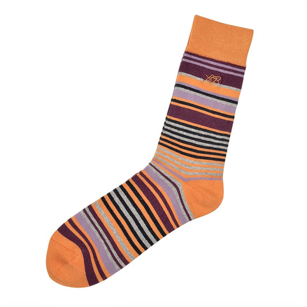 Stripe Socks Orange, Socks, London Brogues  - London Brogues