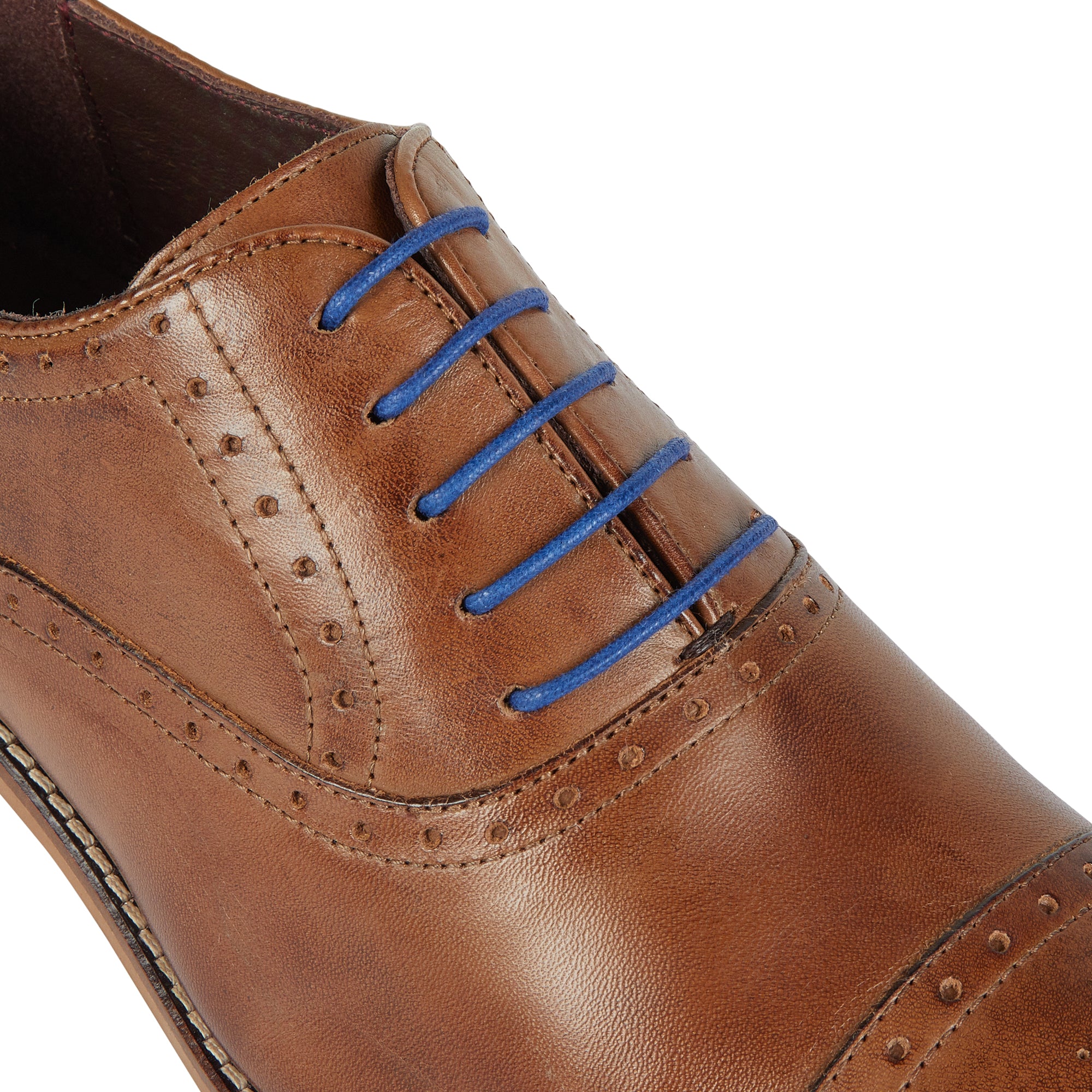 Brown shoes blue laces Clearance