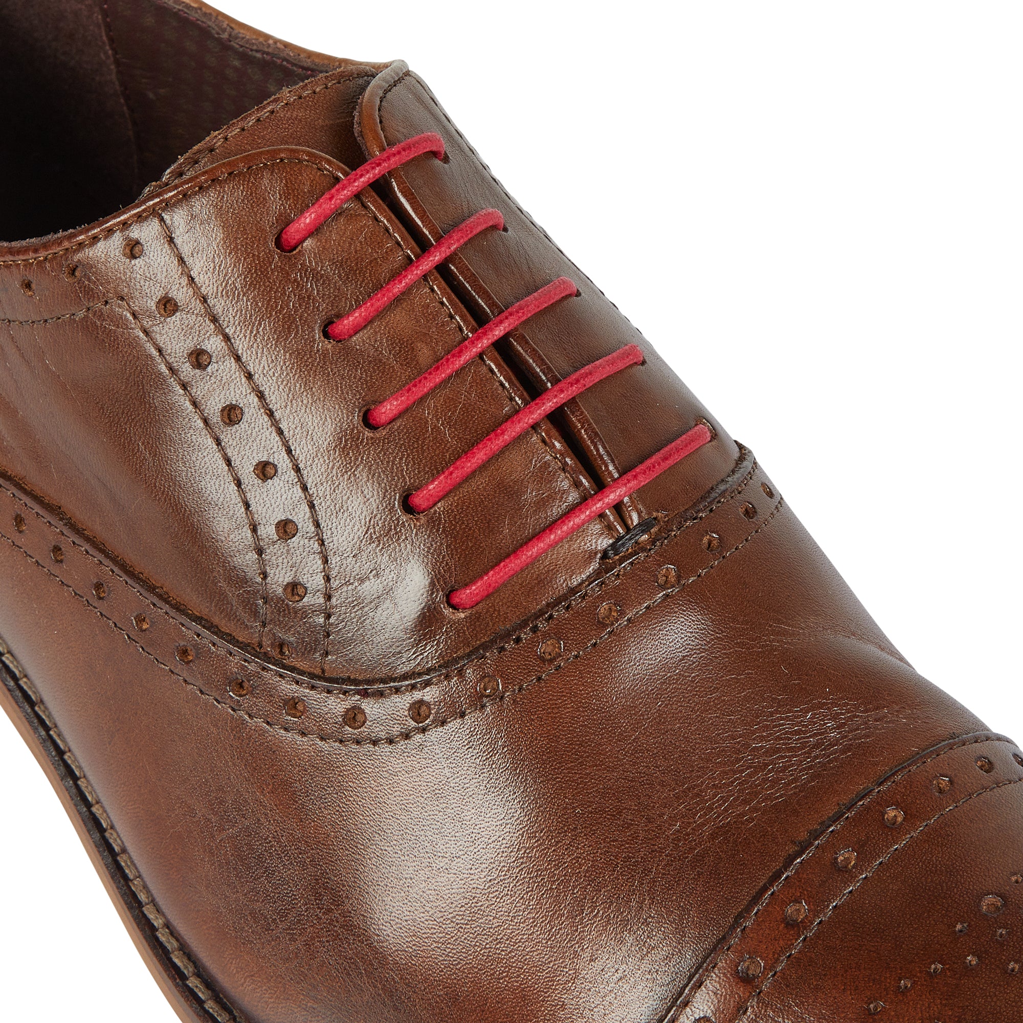 Brown shoes red laces Clearance