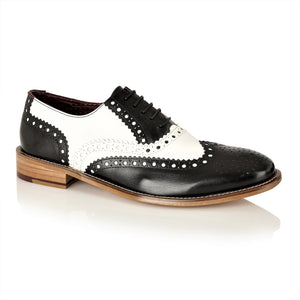 Gatsby Leather Brogue Black/White, Shoes, London Brogues  - London Brogues