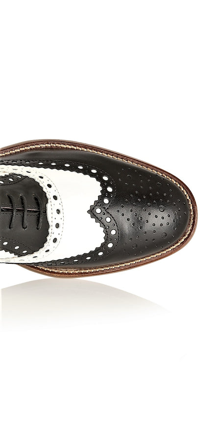 Gatsby Leather Brogue Black/White, Shoes, London Brogues  - London Brogues