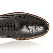 Gatsby Leather Brogue Black Polished, Shoes, London Brogues  - London Brogues