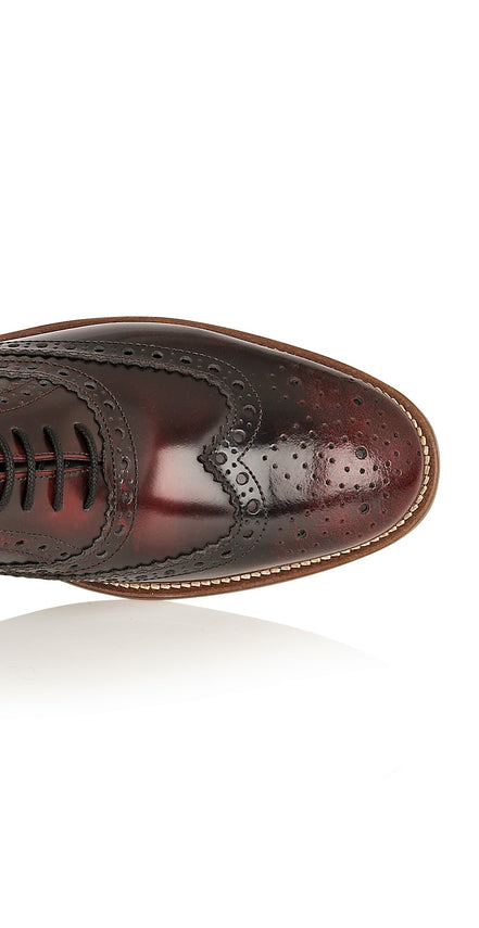 Gatsby Leather Brogue Bordo Polished, Shoes, London Brogues  - London Brogues
