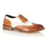 Gatsby Leather Brogue Tan/White, Shoes, London Brogues  - London Brogues