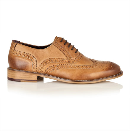 Gatsby Leather Brogue Tan, Shoes, London Brogues  - London Brogues