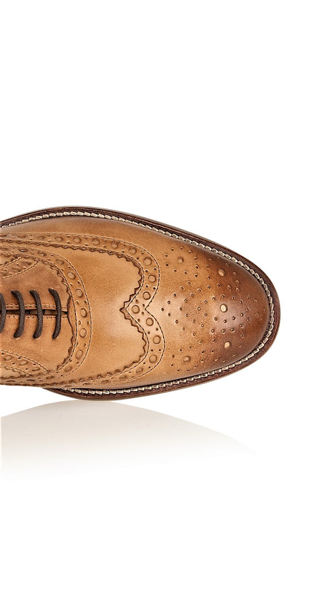 Gatsby Leather Brogue Tan - Wide Fit, Shoes, London Brogues  - London Brogues