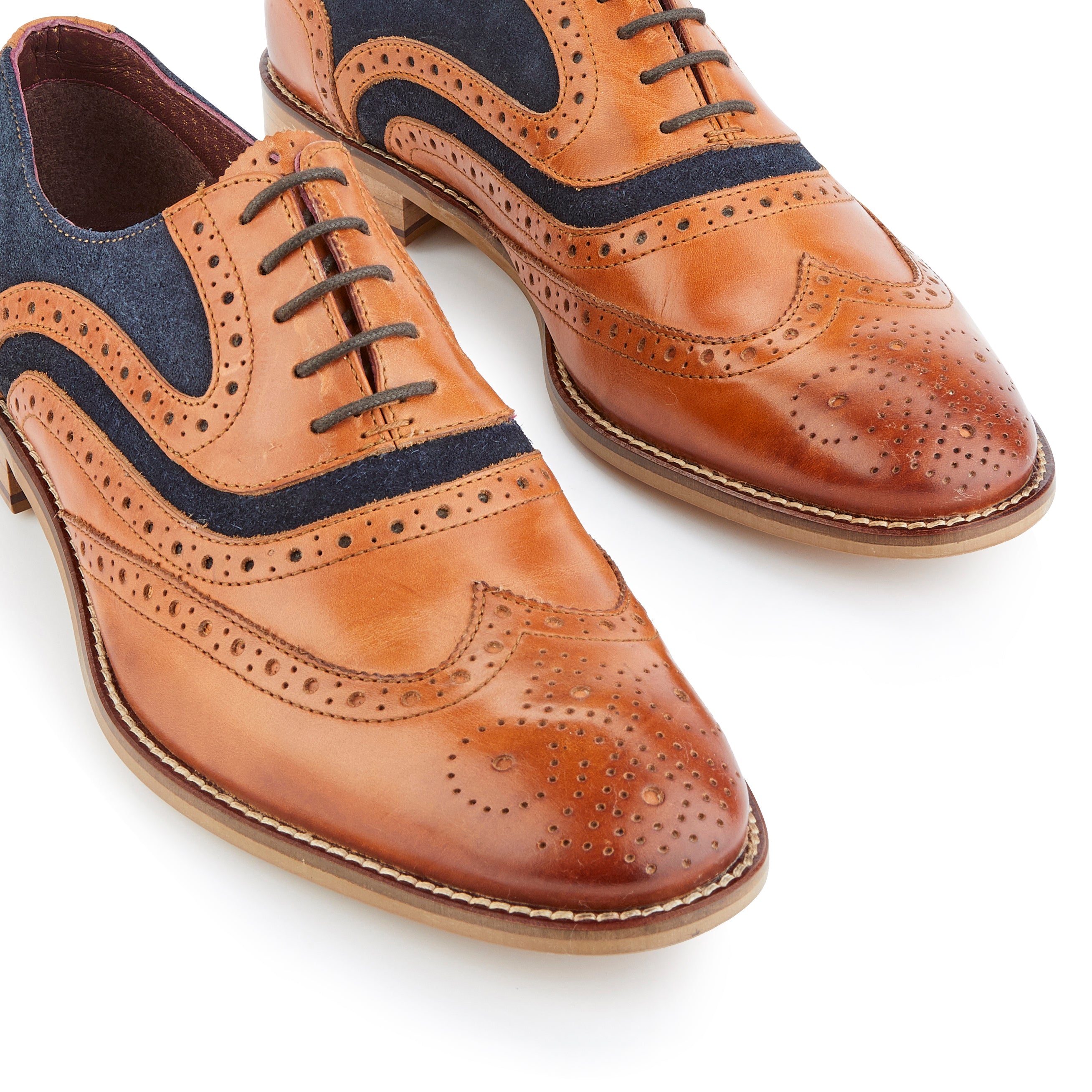 Shelby Oxford Tan / Navy - London Brogues