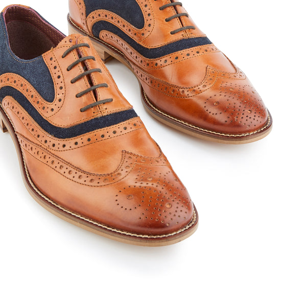 Shelby Oxford Tan / Navy - London Brogues