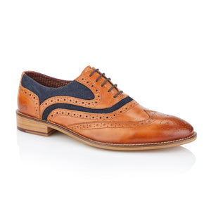 Shelby Oxford Tan / Navy - Widefit