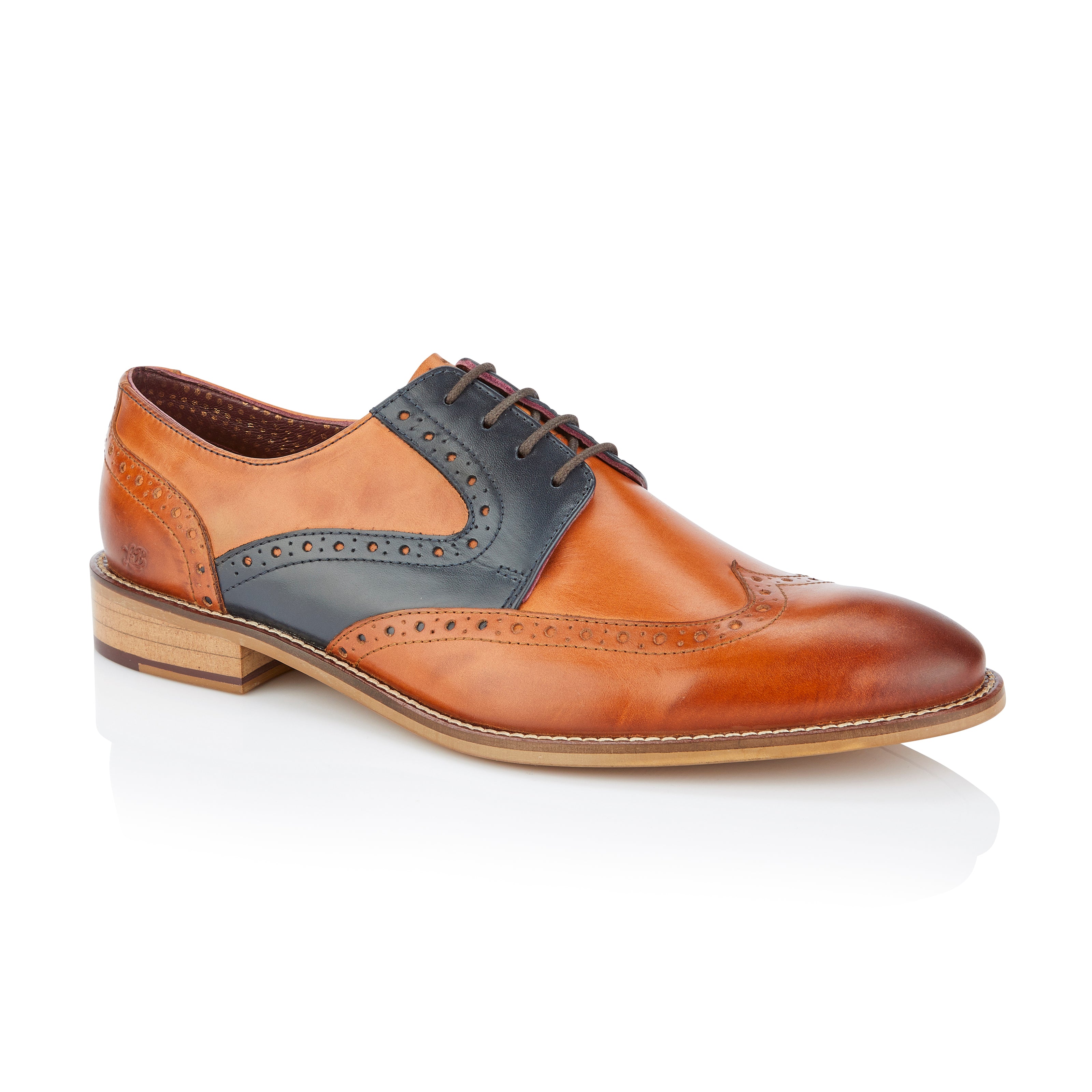 Tommy Derby Tan / Navy - London Brogues