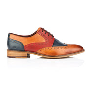 Tommy Derby Tan / Blue / Red - London Brogues