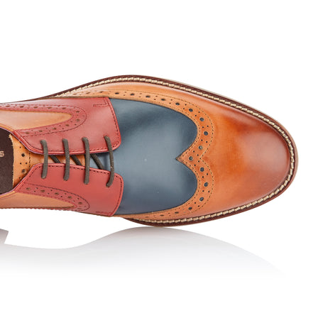 Tommy Derby Tan / Blue / Red - London Brogues