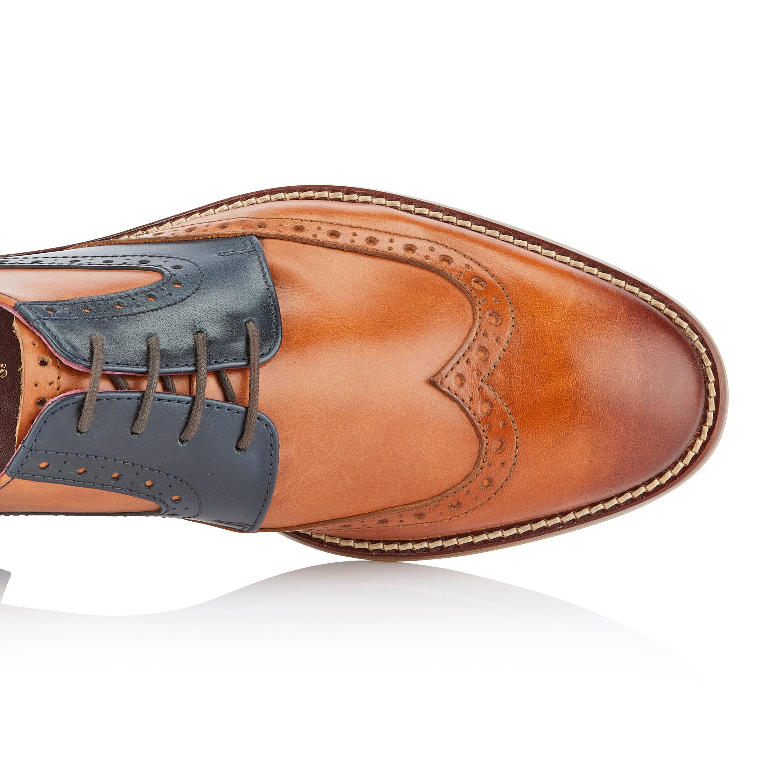 Tommy Derby Tan / Navy - London Brogues
