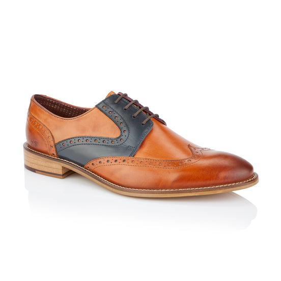 Tommy Derby Tan / Navy - London Brogues