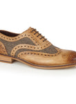 Gatsby Leather Brogue Tan / Tweed - London Brogues