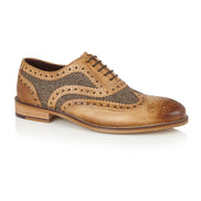 Gatsby Leather Brogue Tan / Tweed - London Brogues