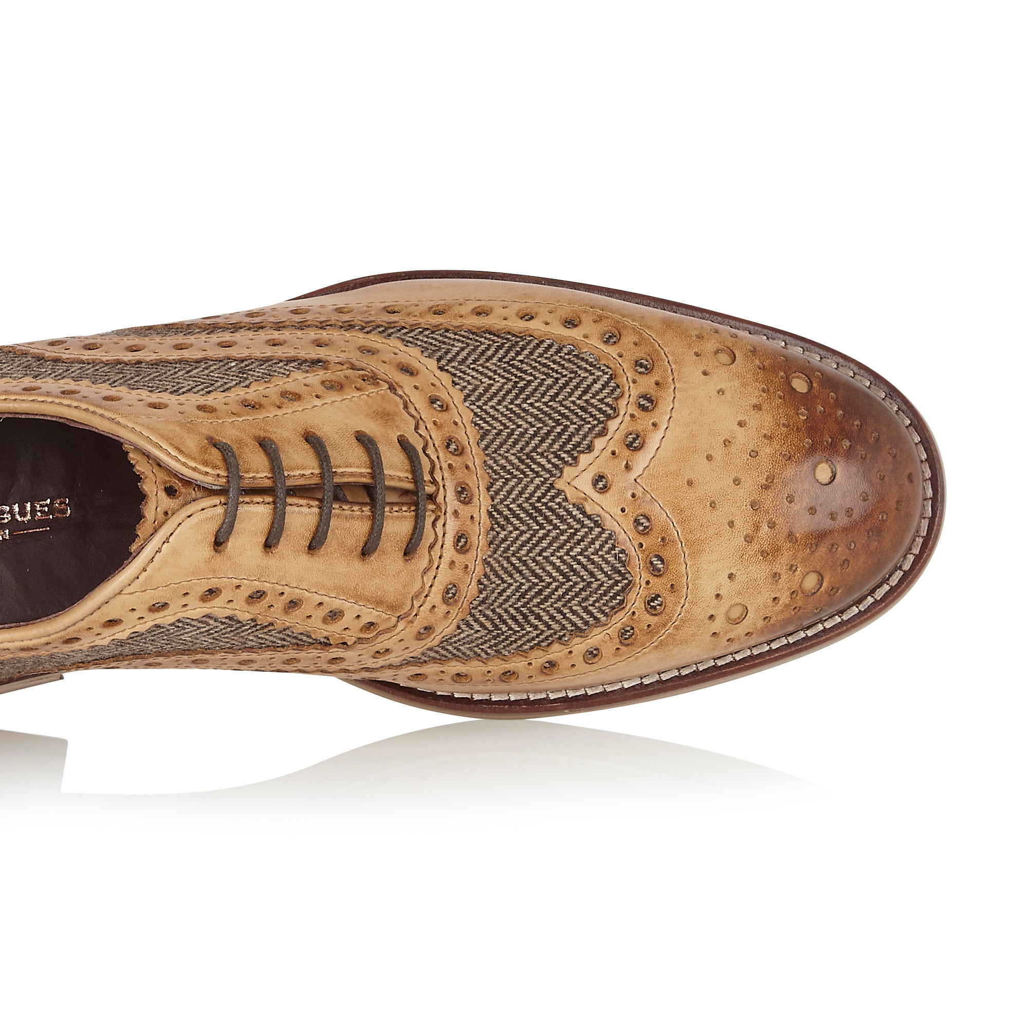 Gatsby Leather Brogue Tan / Tweed - London Brogues