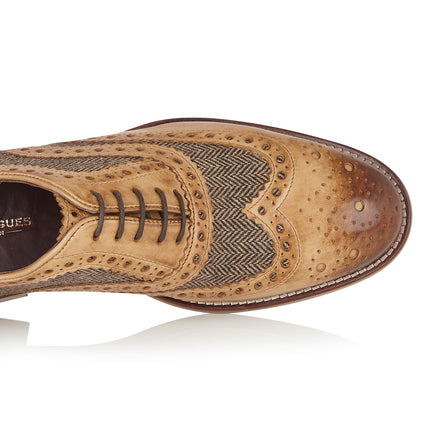 Gatsby Leather Brogue Tan / Tweed - London Brogues